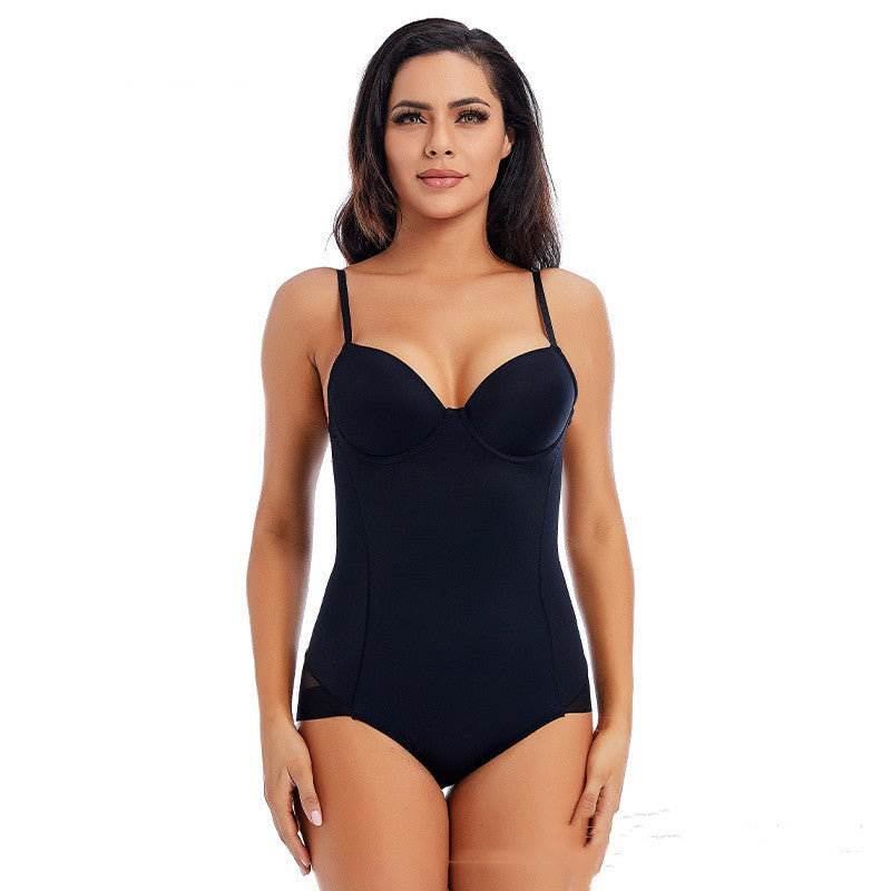 Seamless women's sculpting shapewear bodysuit, smooth fabric, comfortable and invisible under clothing.