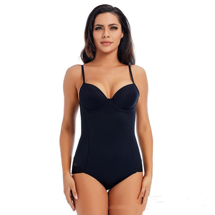 Seamless women's sculpting shapewear bodysuit, smooth fabric, comfortable and invisible under clothing.