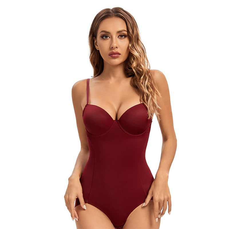 Body shaper women's sculpting bodysuit, provides smooth shape, underwire support, enhances natural curves.