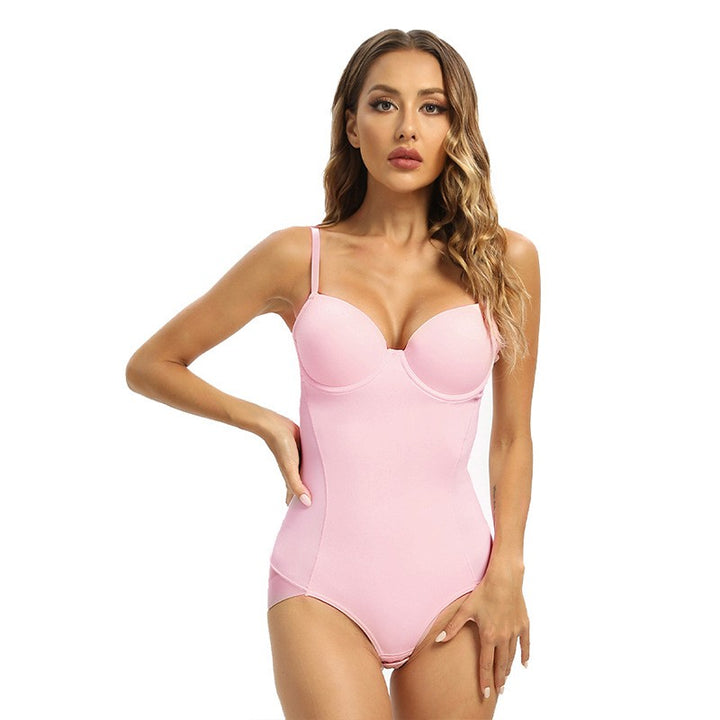 Invisible seamless women's body shaper bodysuit, smoothing shapewear for a sleek silhouette under any outfit.