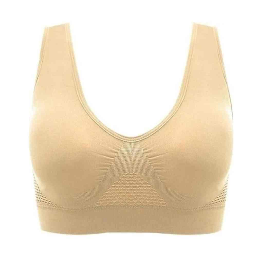 Women's seamless comfort bra set with honeycomb support for natural lift & all-day wear.