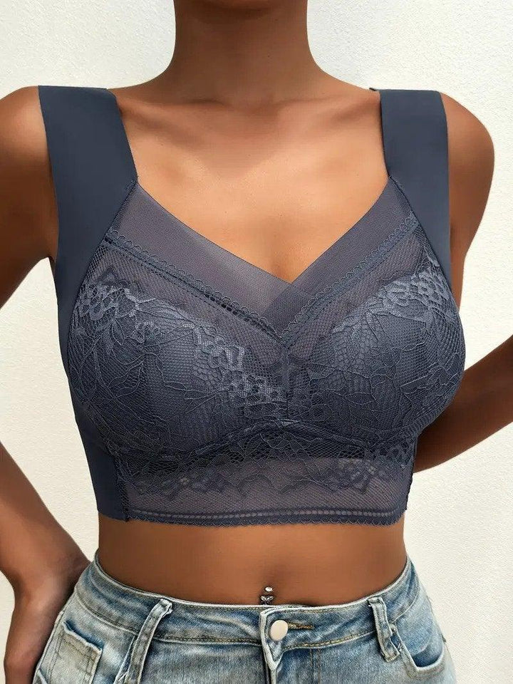 Soft & supportive women's seamless bralette. This wireless push-up lace design is perfect for comfort & daily wear.