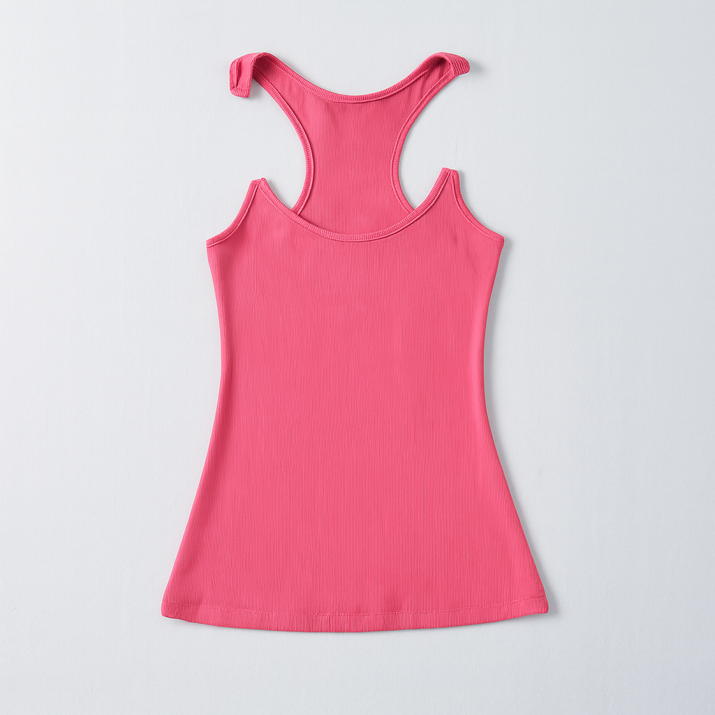 Soft, seamless women's ribbed tank top featuring invisible straps for a sleek, comfortable, and modern look.