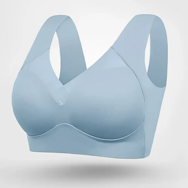 Everyday women's seamless V-neck bra, wide pullover straps, soft & wireless for ultimate comfort.