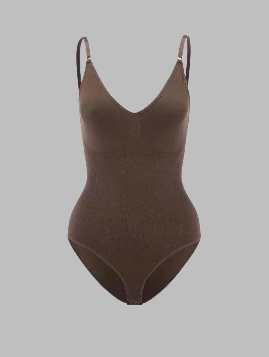 Slimming seamless V-neck shapewear bodysuit for women, enhances curves with optimal comfort.