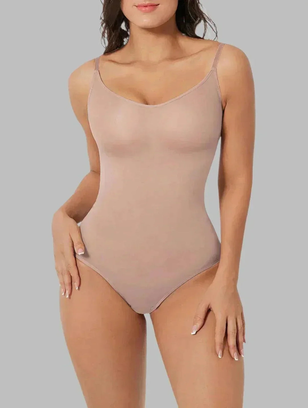Wear this women's seamless V-neck shapewear bodysuit for an instant slimming effect.