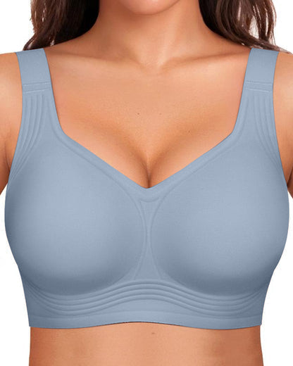 Leopard print seamless wireless bra, full coverage, comfortable women's underwear.