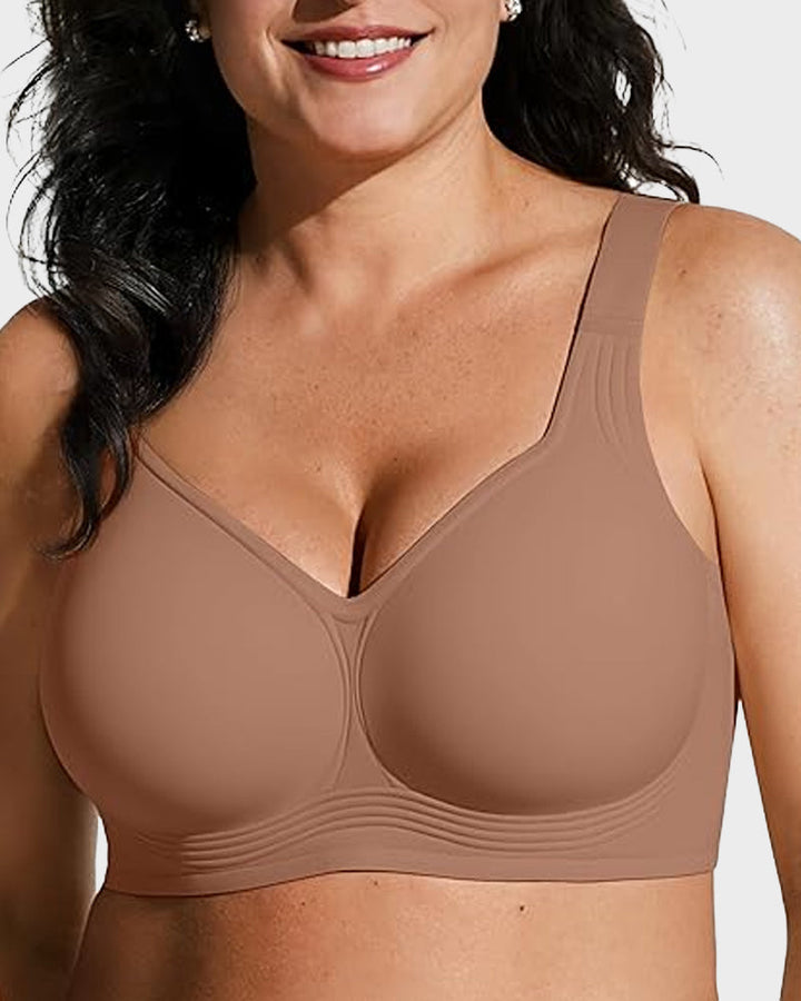 Everyday comfort bra: seamless, wireless, full coverage, perfect for women.