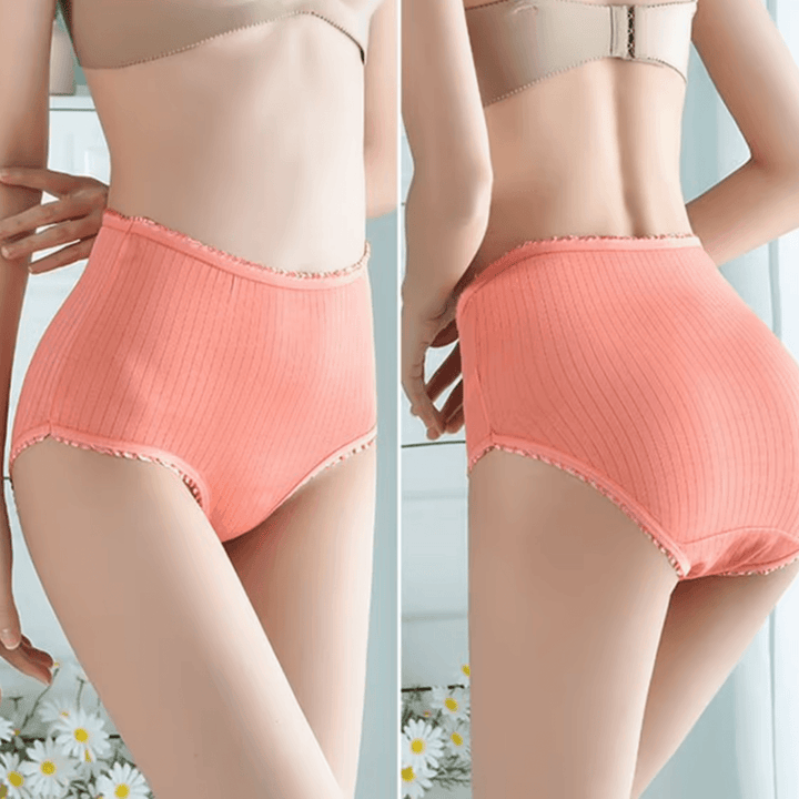 Discreet leakproof women's underwear trio offering absorbent protection and comfort.