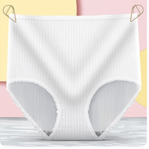 Stylish trio pack of women's leakproof silk-cotton briefs, comfortable and breathable.