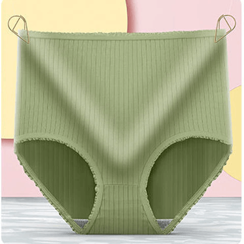 Close-up of soft silk-cotton leakproof briefs, designed for women's comfort & breathability.