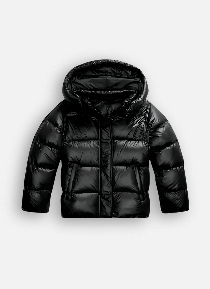 Women's slim-fit puffer jacket, warm and stylish for winter. Perfect trendy outerwear.