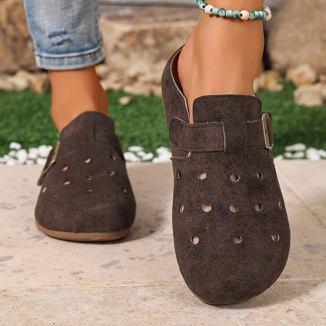 Stylish women's slip-on garden shoes, comfortable & versatile for indoor or outdoor casual wear.
