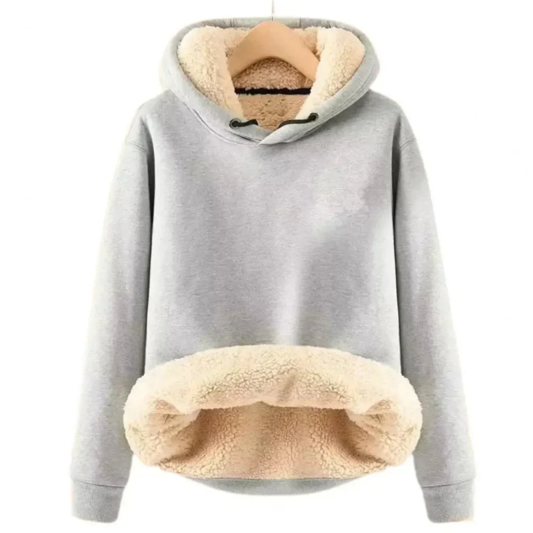 Women's super soft fleece hoodie, a comfortable and warm pullover for casual wear.