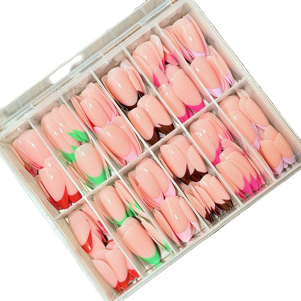 Clear soft gel false nail tips set, perfect for DIY at-home manicures. Easy application & removal.