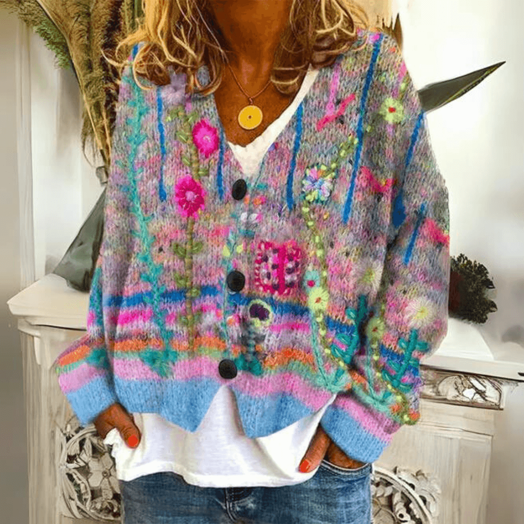 Women's soft knit cardigan sweater in a cozy, stylish design, perfect for comfortable everyday layering.