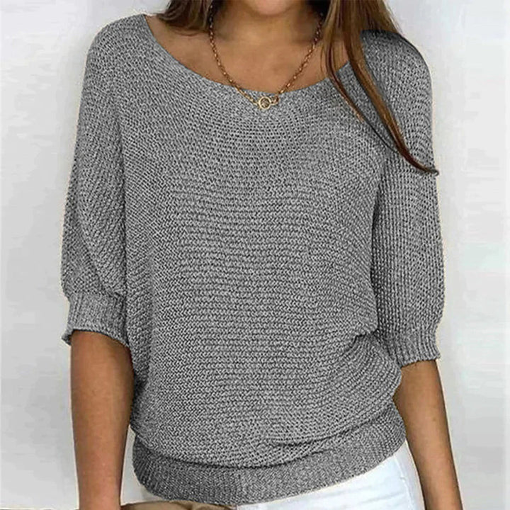 Versatile women's solid long sleeve jumper, ideal for casual and everyday cozy style.