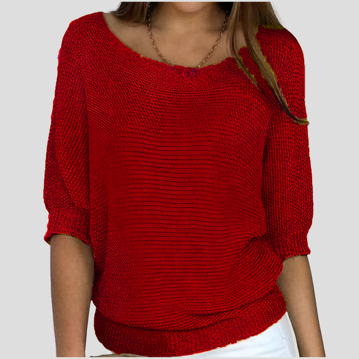 Soft, cozy women's oversize crew neck sweater, perfect for chilly fall days.