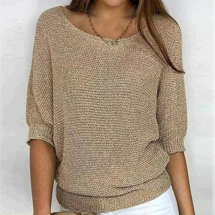 Cozy & versatile women's oversize long sleeve crew neck sweater, an essential for comfortable everyday style.