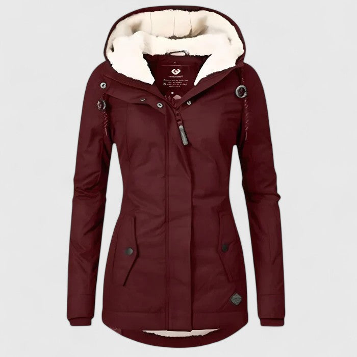 Stylish women's raincoat & outerwear, providing sophisticated waterproof weather protection.