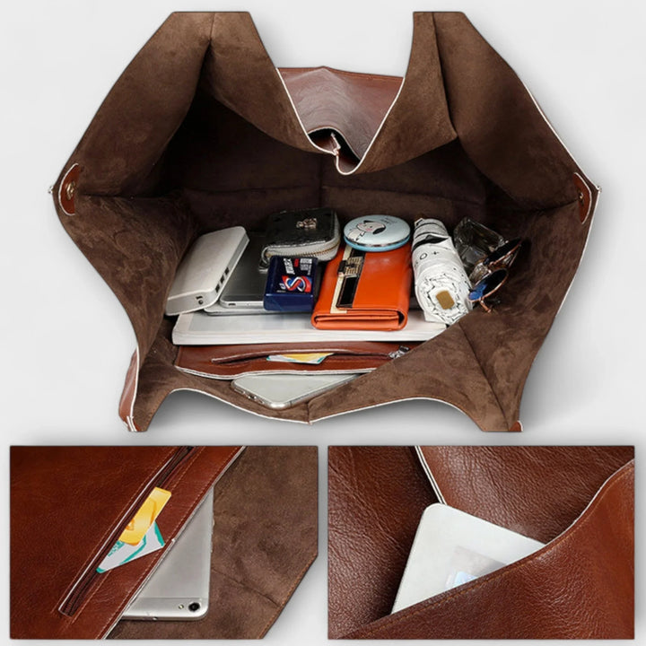 Practical & stylish women's faux leather shoulder bag, spacious & perfect for errands.