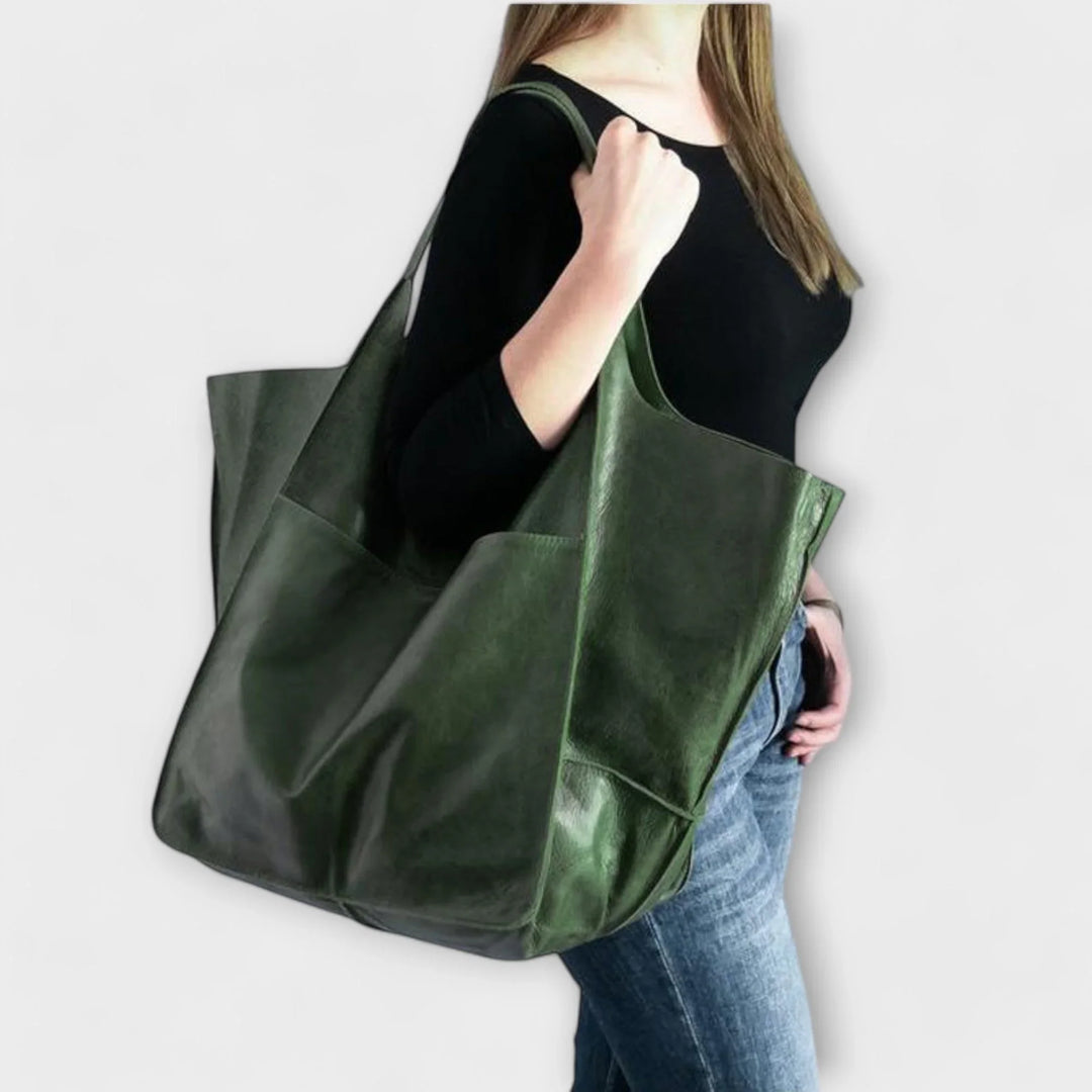 Classic women's faux leather tote, large capacity & durable for everyday elegance.