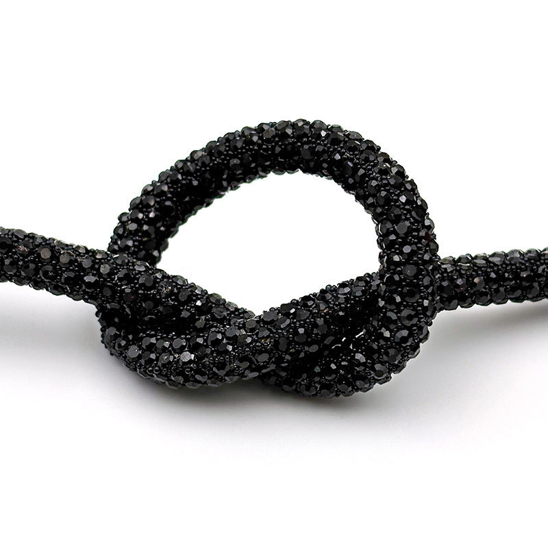 Luxury crystal decorative rope, a glam women's fashion accessory for versatile use.