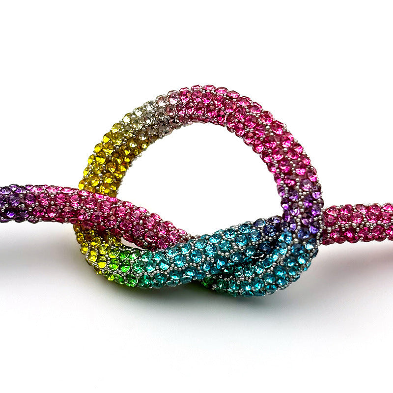 Fashionable crystal rope accessory for women, offering sparkle and glam to outfits.