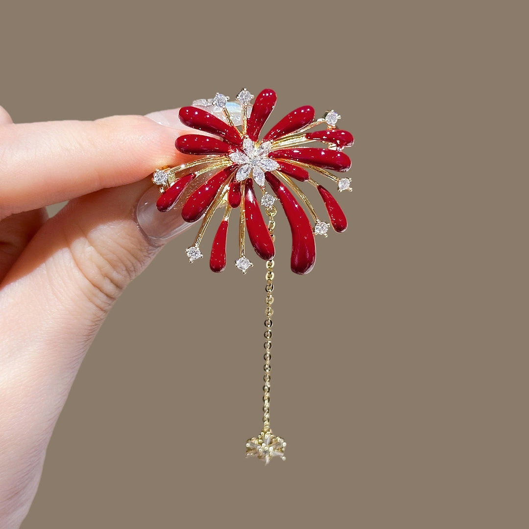 Elegant women's flower brooch, sparkling crystal pendant, a perfect fashion accessory or gift idea.