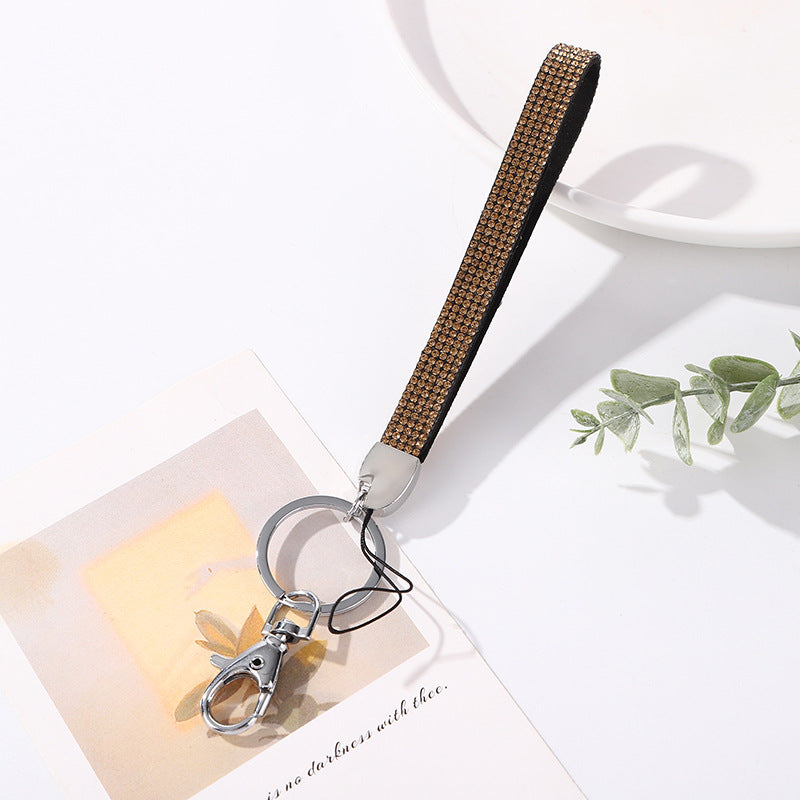 Shimmering rhinestone key ring for women, a beautiful bag accessory & key holder gift.