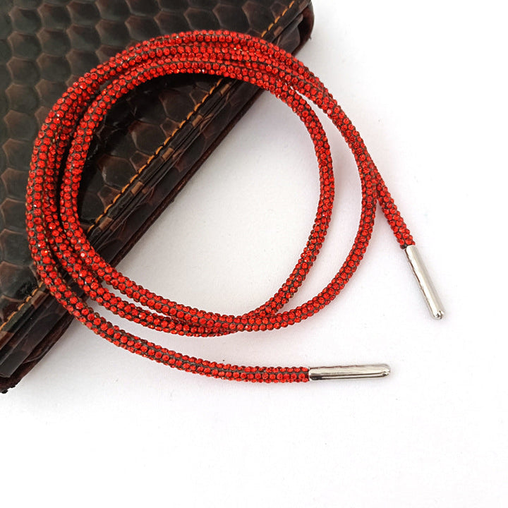 Women's Sparkling Rhinestone Shoe Laces, transforming footwear with dazzling glitter, glamour, and custom style.