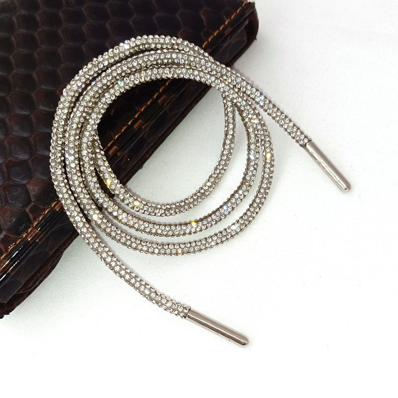 Upgrade your footwear with sparkling rhinestone shoe laces, a dazzling women's accessory for custom bling fashion.