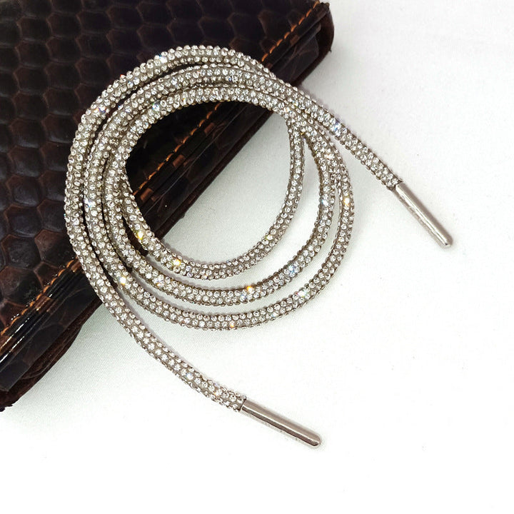 Upgrade your footwear with sparkling rhinestone shoe laces, a dazzling women's accessory for custom bling fashion.