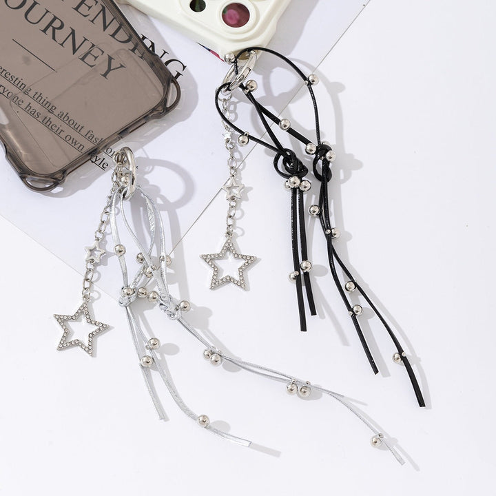 Dazzling star design sparkle charm keychain for women; a chic addition to keys & purses.