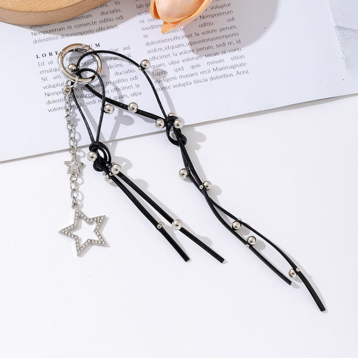Premium women's sparkling charm keychain with star embellishment for stylish keys & bags.