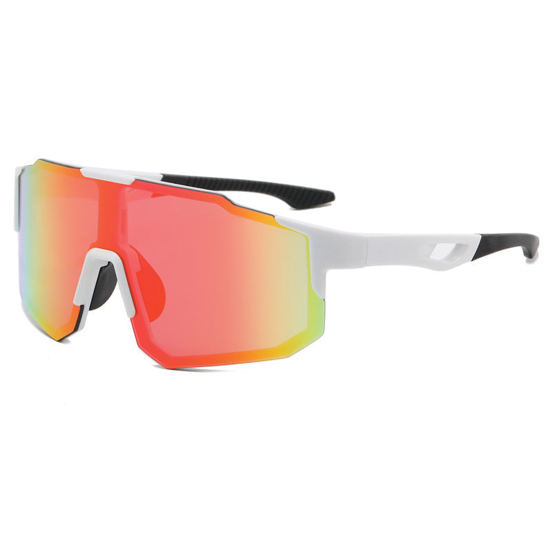 Black women's sports sunglasses with UV protection, ideal for outdoor activities, with interchangeable options.