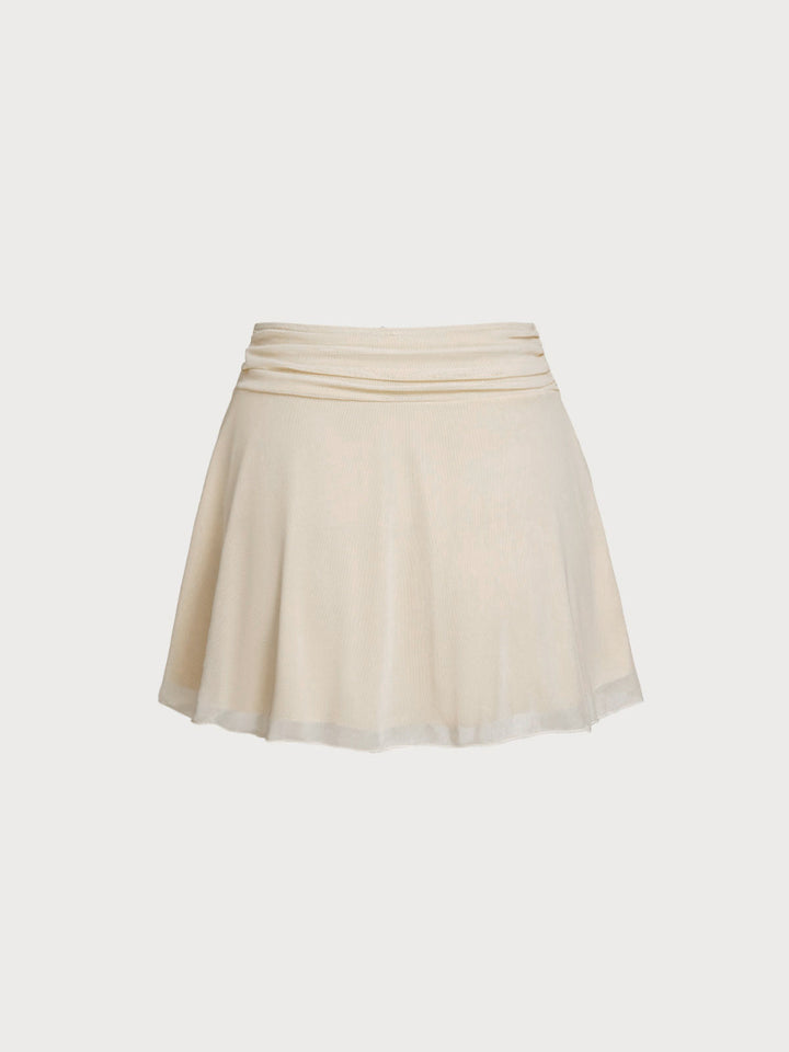 Women's off-white starry flowy skirt, a versatile beach & resort cover-up for summer.