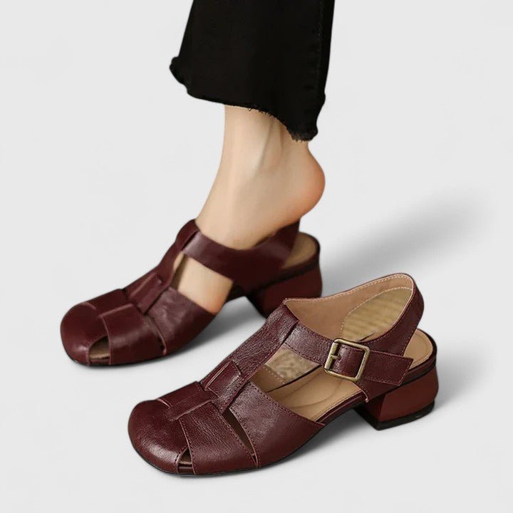 Comfortable women's strappy sandals, block heel, square toe. Versatile day to night fashion footwear.