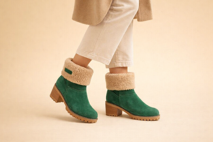 Cozy and stylish women's winter boots, perfect mid-tube snow footwear for warmth and comfort in cold weather.