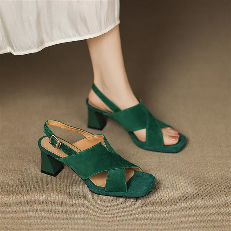 Chic women's party shoes: block heel sandals with ankle strap, perfect for dancing and looking fabulous.