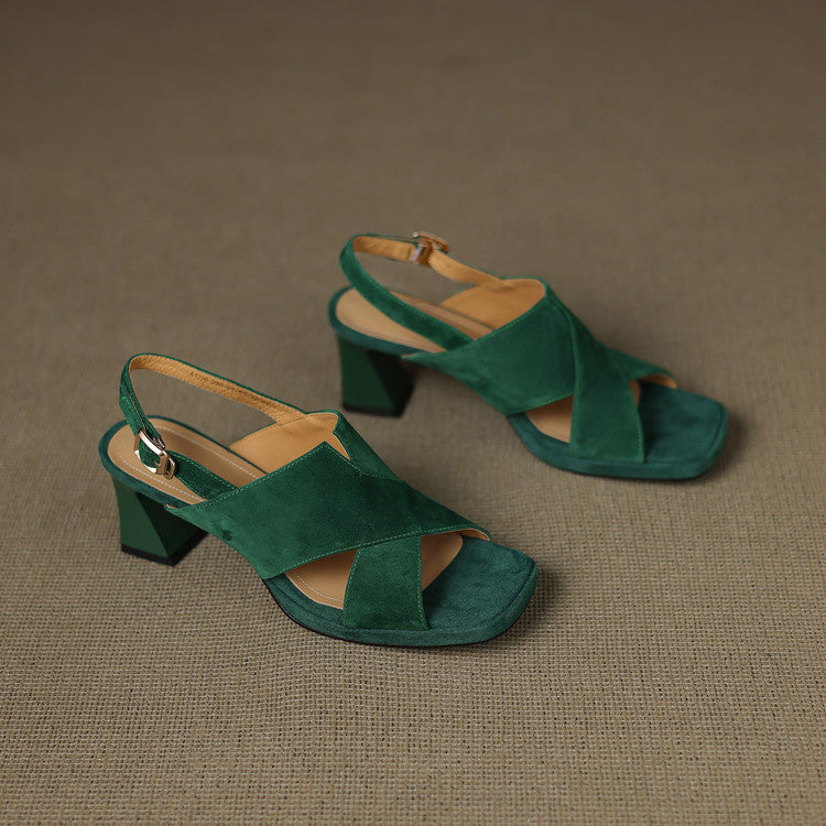 Secure ankle strap women's block heel sandals, offering stable comfort and style for various occasions.