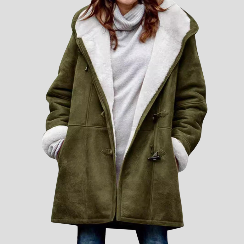 Smart brown utility jacket for women, stylish everyday outerwear with a stand collar. Ideal for ladies.