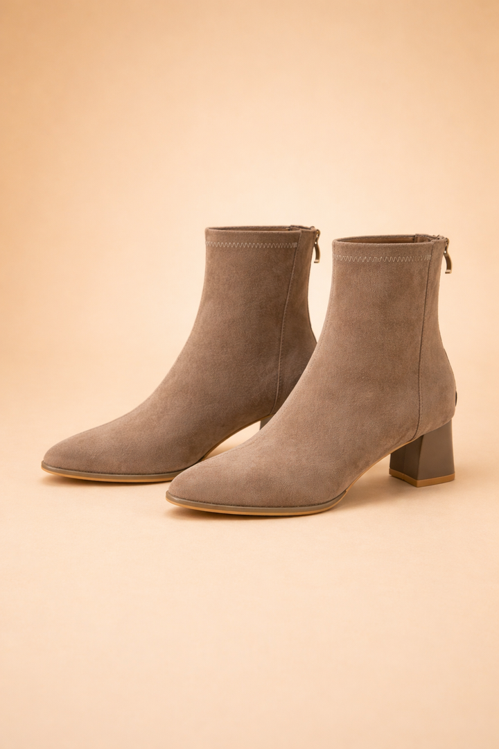 Stylish women's classic ankle boots. Comfortable footwear for fall, winter, office, or casual outfits.