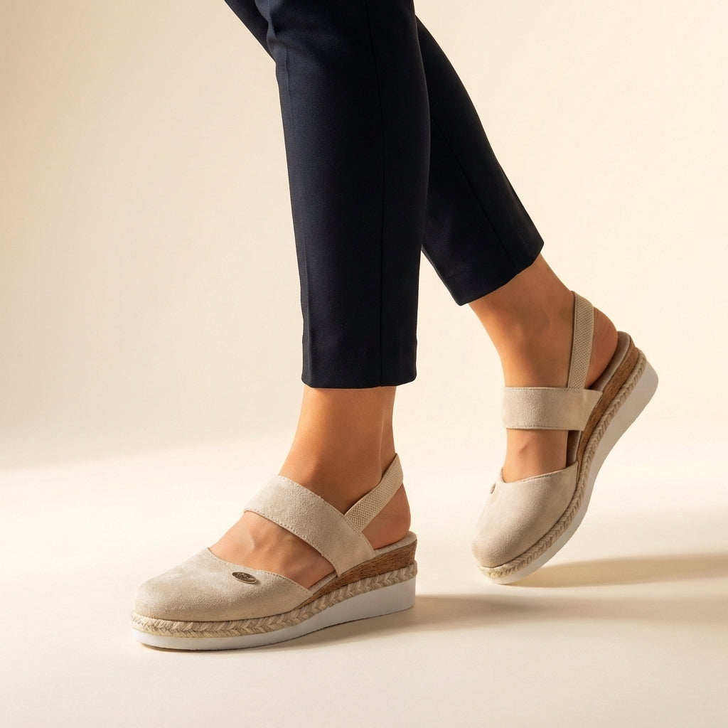 Women's stylish espadrille platform sandals with orthopedic comfort for summer casual wear.