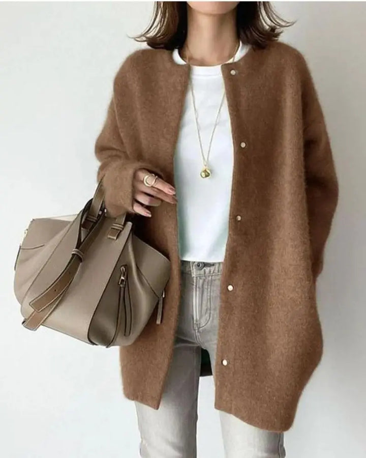 Versatile women's lightweight sweater, a stylish warm long sleeve top for everyday layering and fall wear.