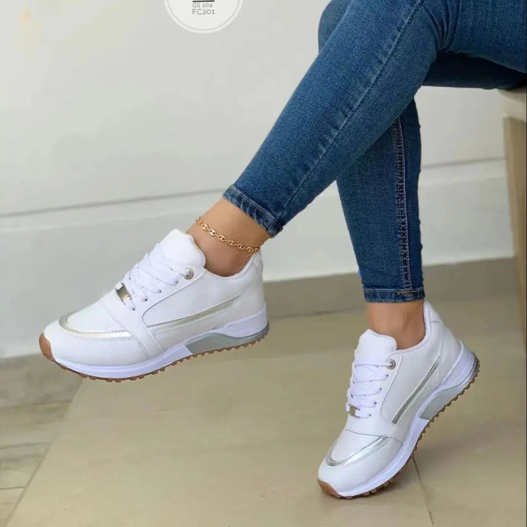 Women's stylish mesh patchwork sneakers for everyday comfort, perfect for spring & autumn casual wear.