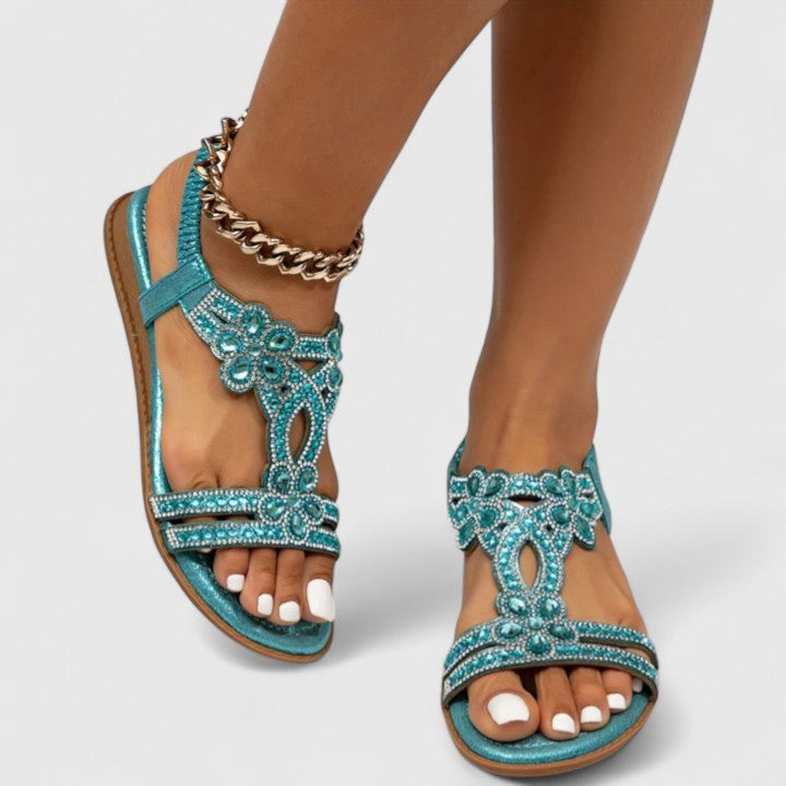 Women's stylish orthopedic beaded sandals, comfortable for summer casual wear and support.