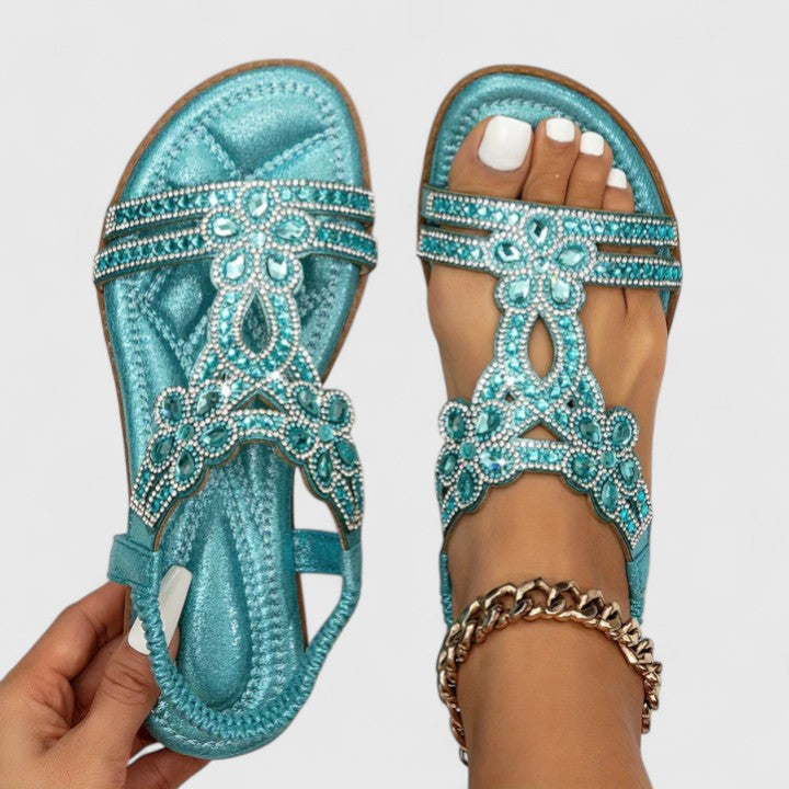 Elegant women's beaded sandals, stylish and comfortable, perfect for summer casual outings.