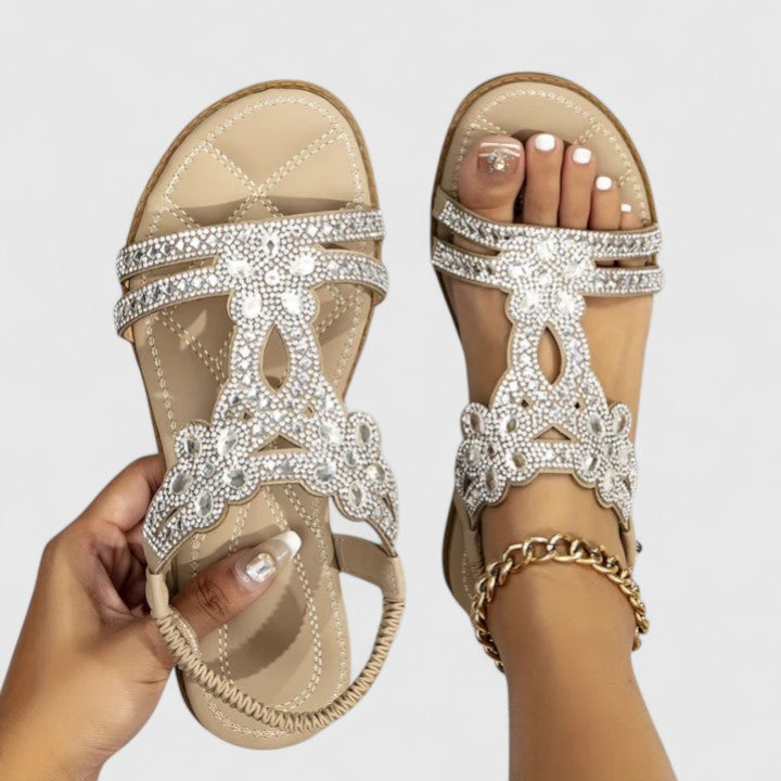 All-day comfort in these stylish orthopedic women's beaded sandals with excellent arch support.