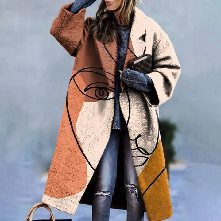 Modern women's oversized coat. Stylish & comfortable for all seasons.